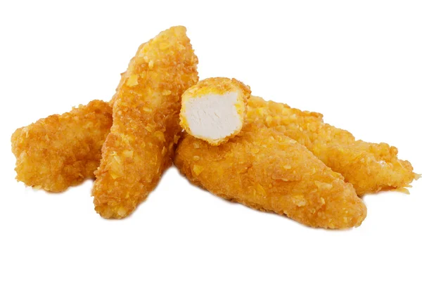 Stripsy  chicken on white background